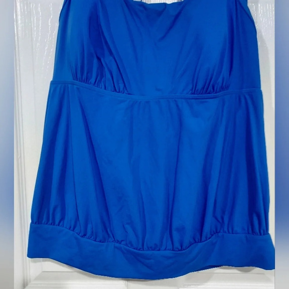 NWOT Lands' End Electric Blue Blouson Tankini Swimsuit Top in Size 18W - Picture 5 of 12